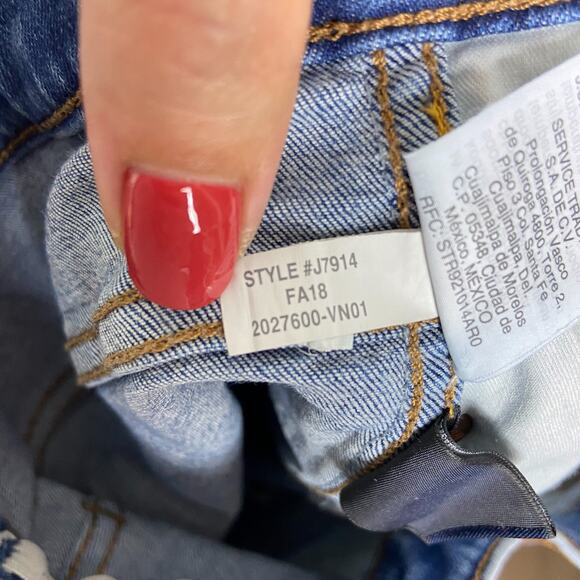 Madewell 10" High Rise Skinny Jean Size 27 Hanna Wash Blue Button Fly Distressed - Picture 7 of 9